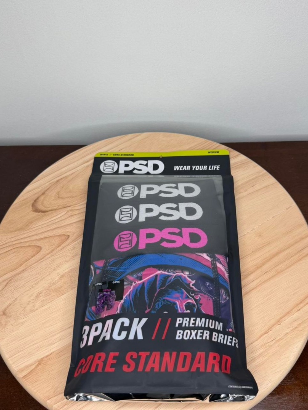 PSD 3 Pack Core Standard Premium Boxer Briefs Fallen Angel Pink Blue Men's NEW